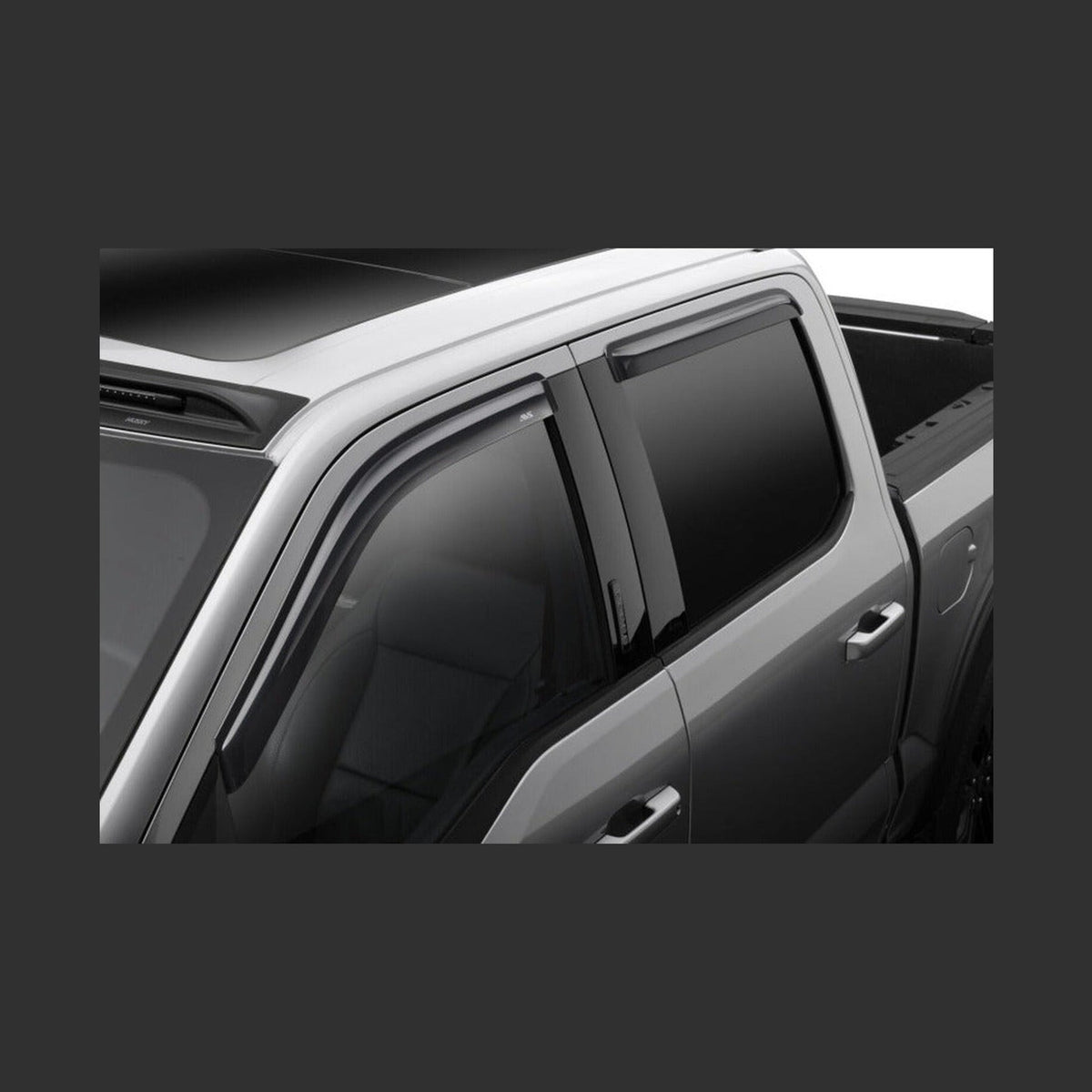 AVS AVS 15-18 Ford F-150 Supercrew Ventvisor Outside Mount Window Deflectors 4pc - Smoke, installed