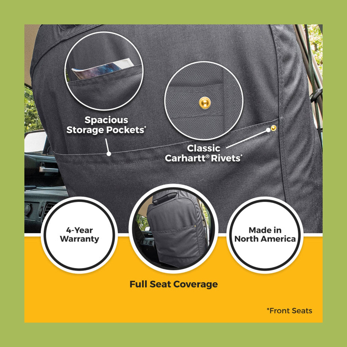 Covercraft Covercraft 19-25 Ford F250 F350 F450 Carhartt Super Dux SeatSaver Second Row Custom Seat Cvr-Gravel