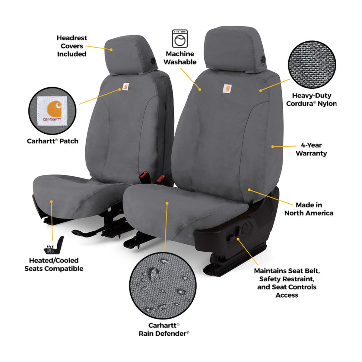 Covercraft Covercraft 19-25 Ford F250 F350 F450 Carhartt Super Dux SeatSaver Second Row Custom Seat Cvr-Gravel