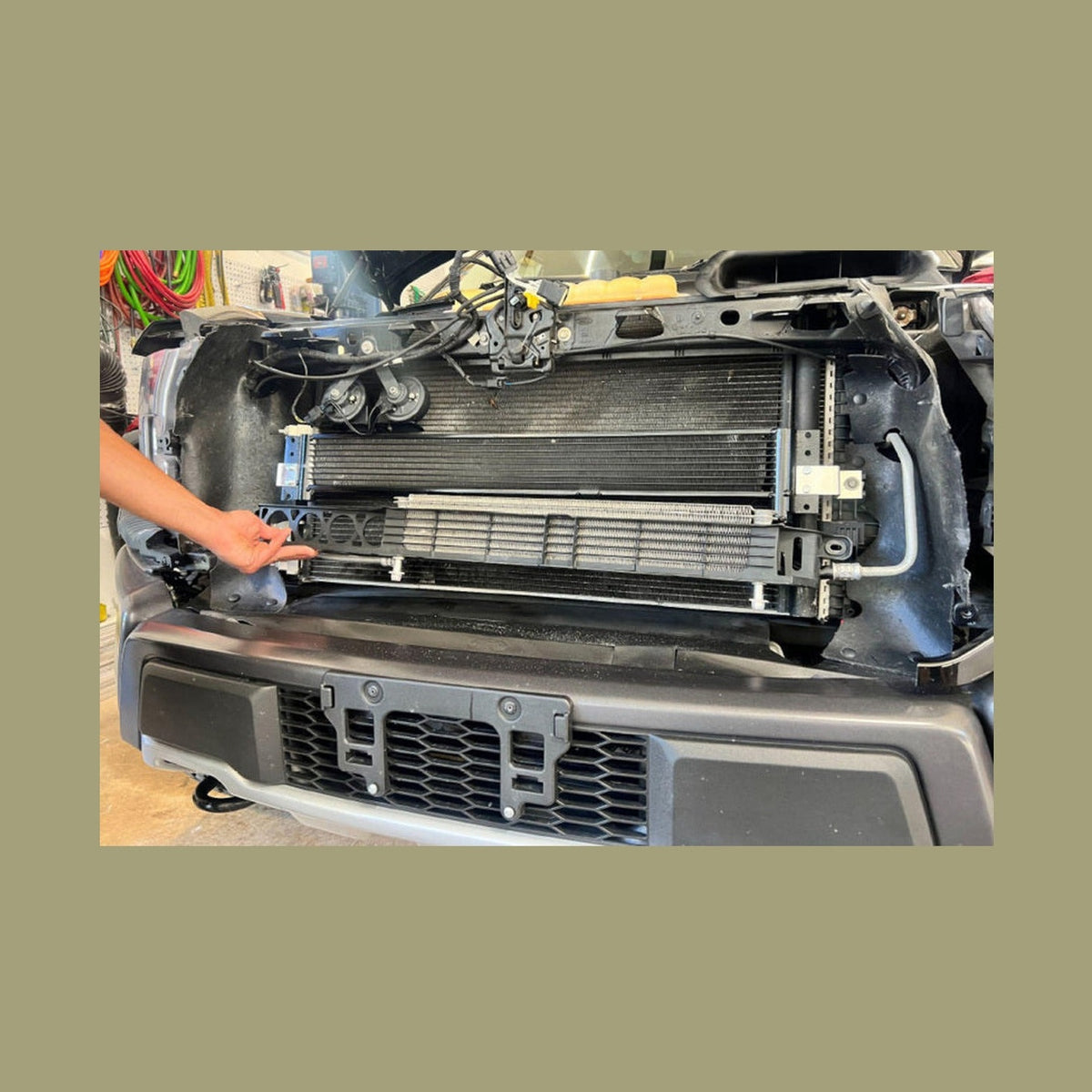 CSF CSF 15-25 Ford F-150 and Raptor Transmission Oil Cooler, installed