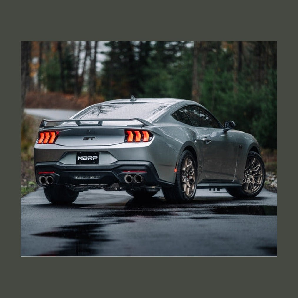 MBRP MBRP 2024+ Ford Mustang 5.0L T304 SS 3in Cat-Back Exhaust w/ Quad Carbon Fiber Tips (Valve Delete), installed