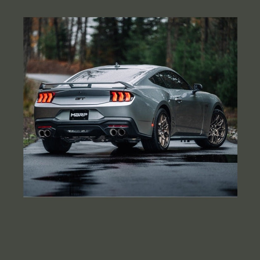MBRP MBRP 2024+ Ford Mustang 5.0L T304 SS 3in Cat-Back Exhaust w/ Quad Carbon Fiber Tips (Valve Delete), installed