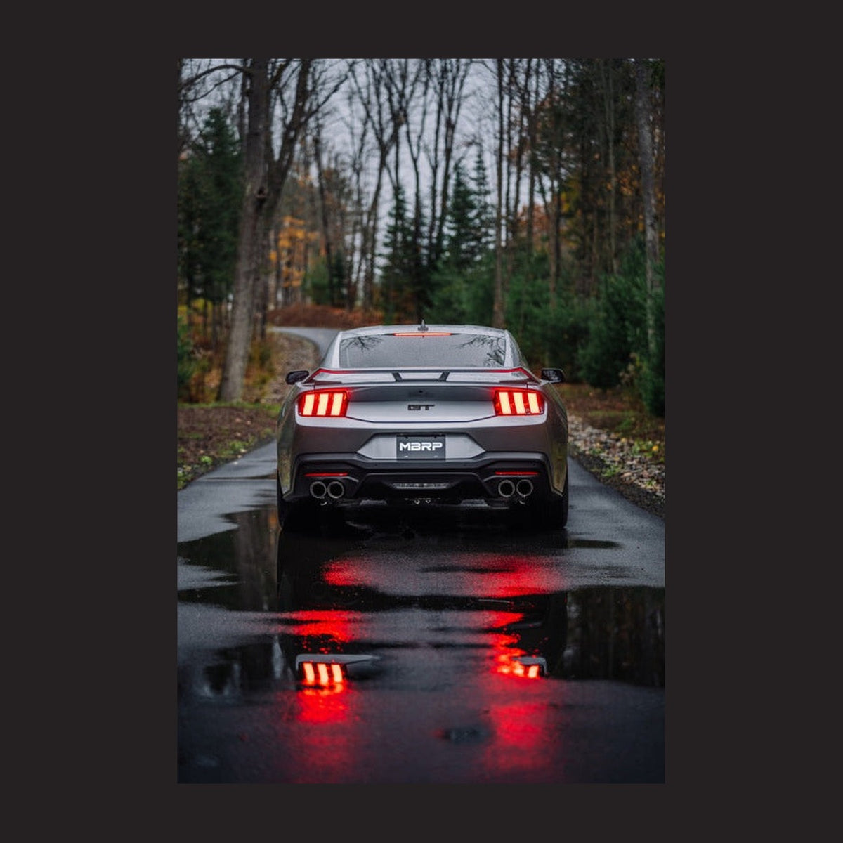 MBRP MBRP 2024+ Ford Mustang 5.0L T304 SS 3in Cat-Back Exhaust w/ Quad Carbon Fiber Tips (Valve Delete), installed