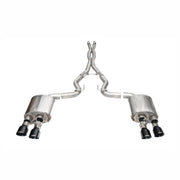 CORSA Performance Corsa 24+ Ford Mustang Dark Horse 5.0L 3in Dual Rear Cat-Back w/Twin 4.5in Black PVD Slash Tips