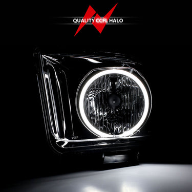 ANZO 2005-2009 Ford Mustang Crystal Headlights w/ Halo Black (CCFL)
