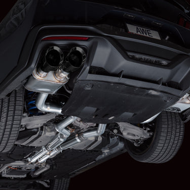 AWE 2024 Ford Mustang Dark Horse S650 RWD SwitchPath Catback Exhaust w/ Quad Diamond Black Tips