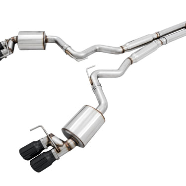 AWE Tuning 2018+ Ford Mustang GT (S550) Cat-back Exhaust - Touring Edition (Quad Diamond Black Tips)