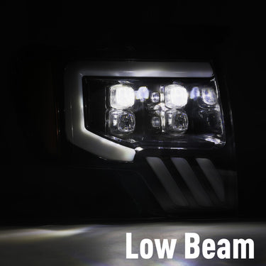 AlphaRex 09-14 Ford F-150 NOVA LED Proj Headlights Plank Style Gloss Black w/Activ Light/Seq Signal