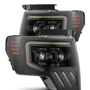 AlphaRex 09-14 Ford F-150 PRO-Series Projector Headlights Black w/Activation Light Seq Signal SB DRL