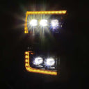 AlphaRex 17-20 Ford Raptor NOVA LED Proj Headlights Plank Style Alpha Black w/Activ Light/Seq Signal