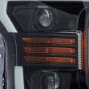 AlphaRex 18-19 Ford F-150 PRO-Series Proj Headlights Plank Style Gloss Blk w/Activ Light/Seq Signal