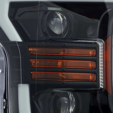 AlphaRex 18-19 Ford F-150 PRO-Series Proj Headlights Plank Style Gloss Blk w/Activ Light/Seq Signal