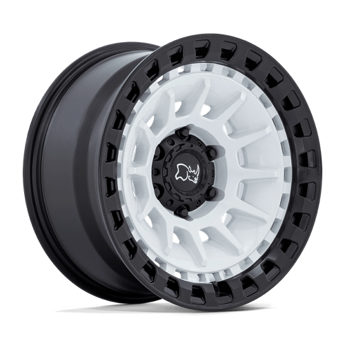 Black Rhino Hard Alloys BARRAGE 17x8.5 Gloss White On Matte Black 6x135 -10mm