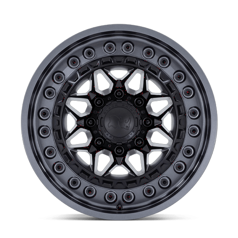 Black Rhino Hard Alloys ALPHA 17x9 Matte Black W/ Gunmetal Lip 6x135 -12mm