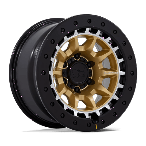 Black Rhino Hard Alloys BR016 TUSK 17x8.5 Matte Gold W/ Machined Ring 6x135 0mm