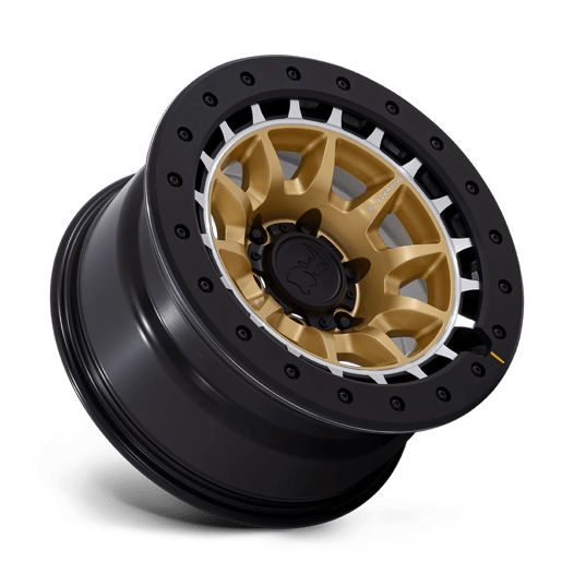 Black Rhino Hard Alloys BR016 TUSK 17x8.5 Matte Gold W/ Machined Ring 6x135 0mm