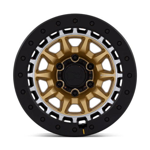 Black Rhino Hard Alloys BR016 TUSK 17x8.5 Matte Gold W/ Machined Ring 6x135 0mm