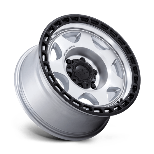 Black Rhino Hard Alloys BR018 VOYAGER 17x8.5 Silver Machined W/ M-Black Lip 6x135 0mm