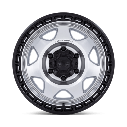 Black Rhino Hard Alloys BR018 VOYAGER 17x8.5 Silver Machined W/ M-Black Lip 6x135 -10mm