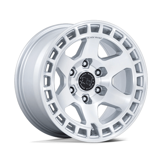 Black Rhino Hard Alloys BR022 BAHARI 17x8.5 Gloss Silver W/ Machined Face 5x114.3 25mm