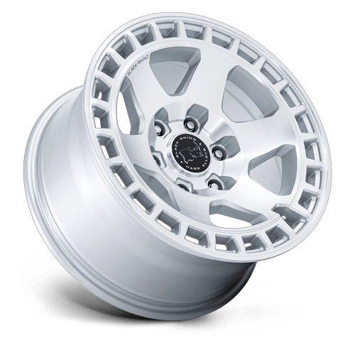 Black Rhino Hard Alloys BR022 BAHARI 17x8.5 Gloss Silver W/ Machined Face 5x114.3 25mm