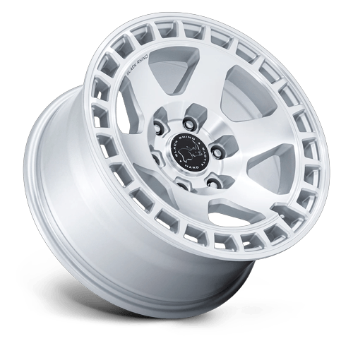 Black Rhino Hard Alloys BR022 BAHARI 17x8.5 Gloss Silver W/ Machined Face 6x135 -10mm