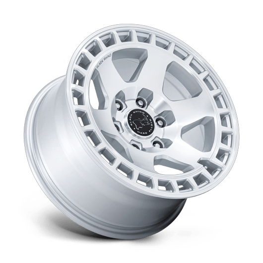 Black Rhino Hard Alloys BR022 BAHARI 17x8.5 Gloss Silver W/ Machined Face 6x135 -10mm