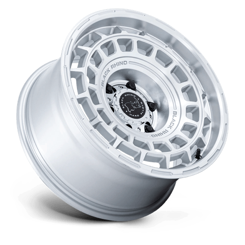 Black Rhino Hard Alloys BR024 AWOL 17x8.5 Silver W/ Machined Face 6x135 -10mm