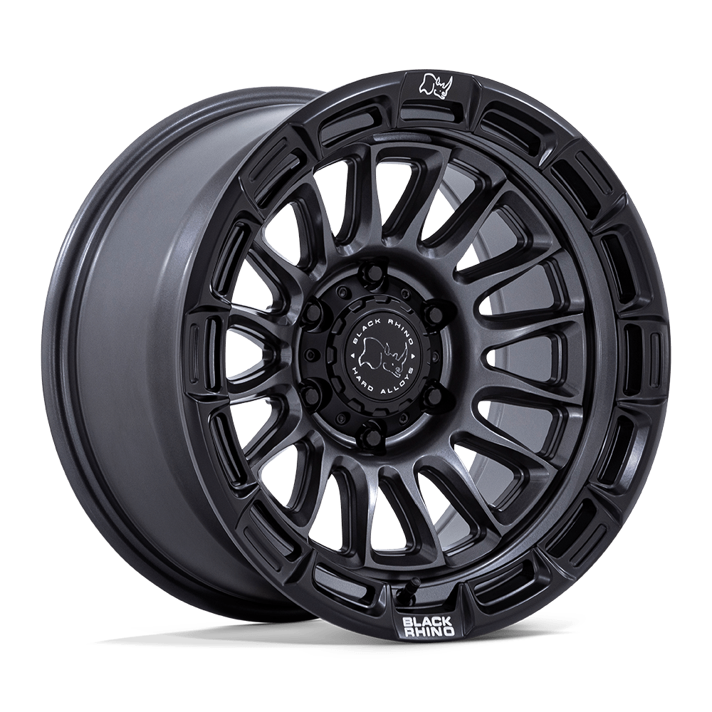 Black Rhino Hard Alloys BR025 RIVAL 17x9 Matte Gunmetal W/ Matte Blk-Lp 6x135 -12mm