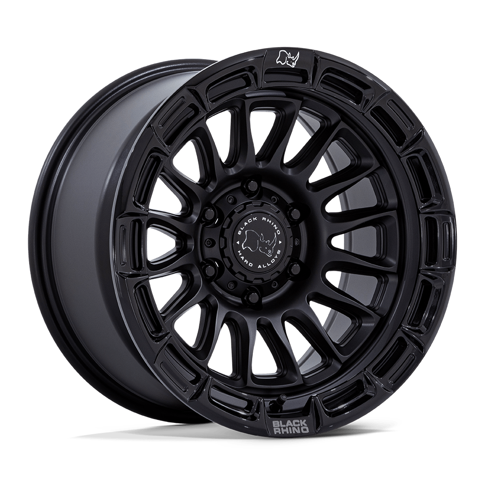 Black Rhino Hard Alloys BR025 RIVAL 17x9 Matte Black W/ Gloss Blk-Lp 6x135 -12mm