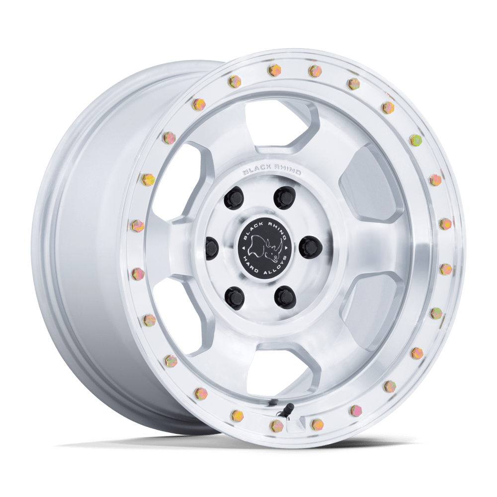 Black Rhino Hard Alloys BR029 TROOPER 17x8.5 Gloss Silver W/ Machined Face 6x135 25mm