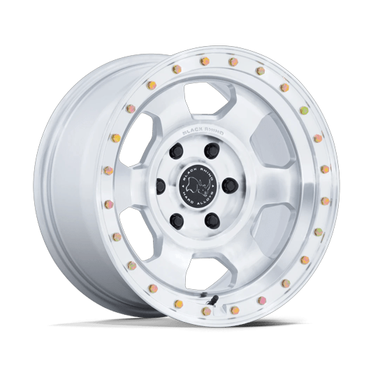 Black Rhino Hard Alloys BR029 TROOPER 17x8.5 Gloss Silver W/ Machined Face 6x135 0mm