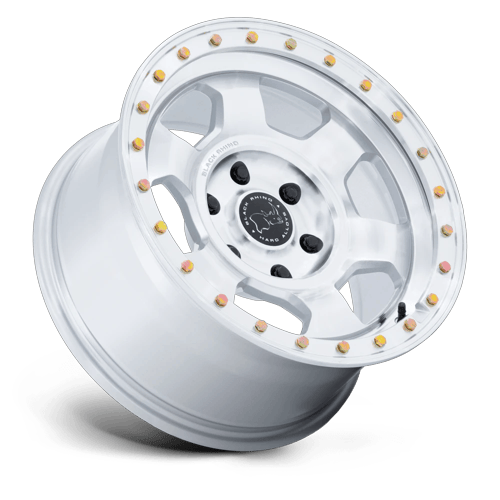 Black Rhino Hard Alloys BR029 TROOPER 17x8.5 Gloss Silver W/ Machined Face 5x114.3 25mm