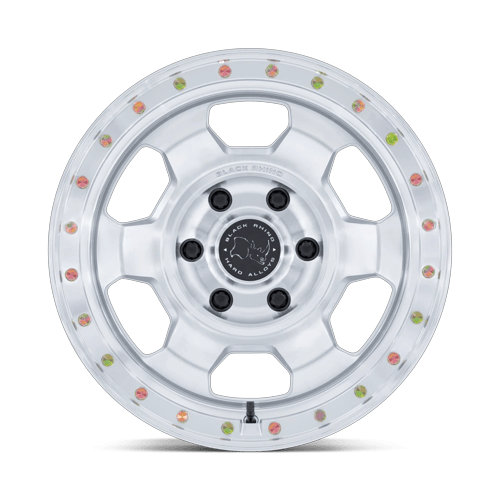 Black Rhino Hard Alloys BR029 TROOPER 17x8.5 Gloss Silver W/ Machined Face 5x114.3 25mm