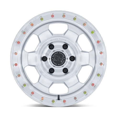 Black Rhino Hard Alloys BR029 TROOPER 17x8.5 Gloss Silver W/ Machined Face 5x114.3 25mm