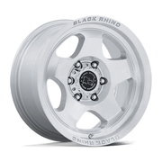 Black Rhino Hard Alloys BR031 SOL 17x8 Gloss Silver W/ Machined Face 6x135 20mm