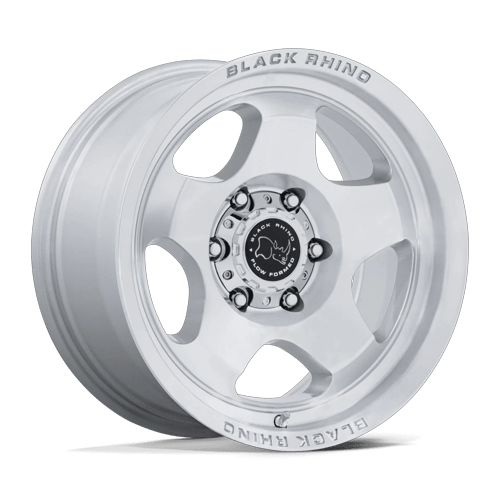 Black Rhino Hard Alloys BR031 SOL 17x8 Gloss Silver W/ Machined Face 5x114.3 38mm