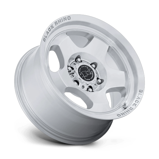 Black Rhino Hard Alloys BR031 SOL 17x8 Gloss Silver W/ Machined Face 6x135 30mm