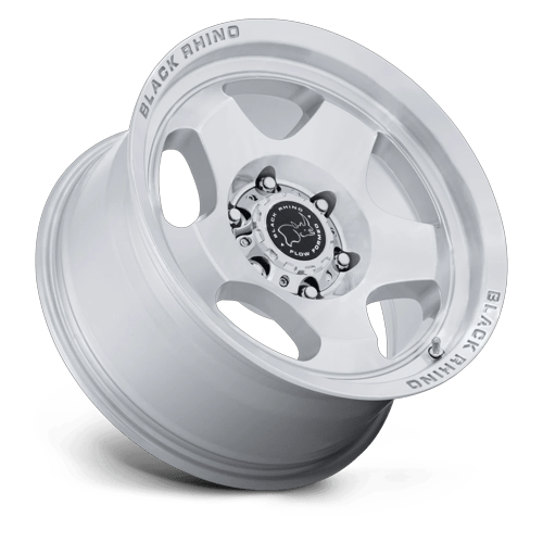 Black Rhino Hard Alloys BR031 SOL 17x8 Gloss Silver W/ Machined Face 5x114.3 30mm