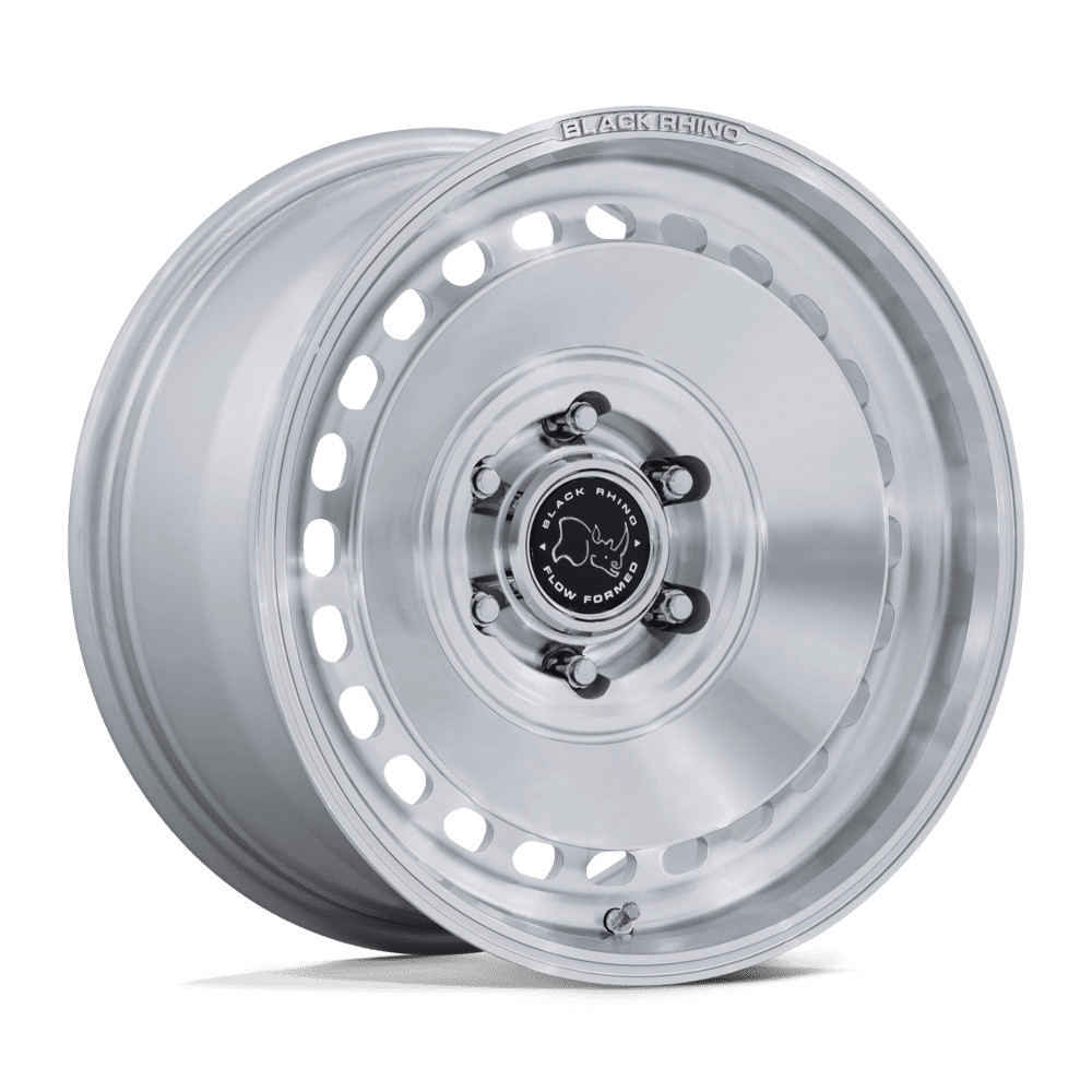 Black Rhino Hard Alloys BR036 BASIN 17x8.5 Gloss Silver W/ Machined Face 6x135 0mm