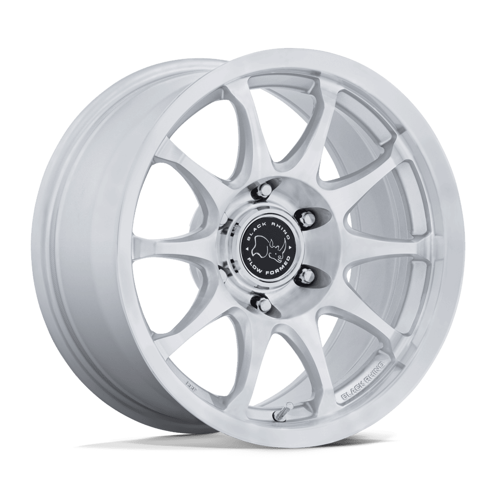 Black Rhino Hard Alloys BR038 RONIN 17x8.5 Gloss Silver W/ Machined Face 6x135 0mm