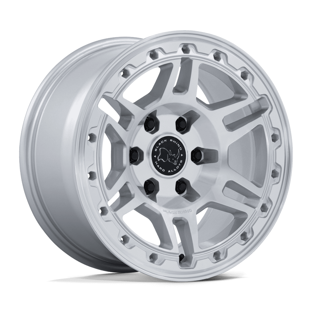 Black Rhino Hard Alloys BR039 VANGUARD 17x8.5 Gloss Silver W/ Machined Face 6x135 25mm