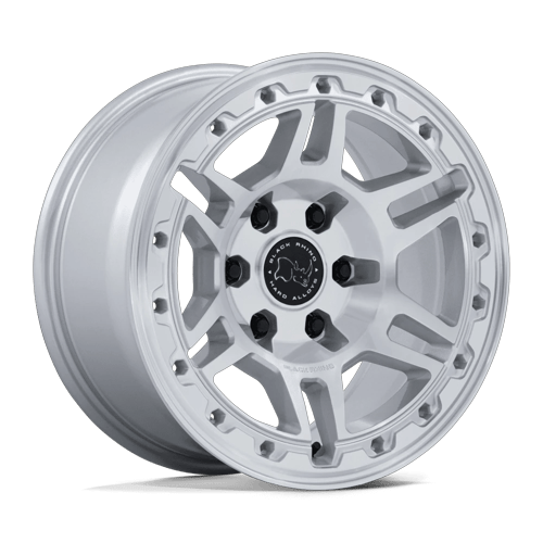 Black Rhino Hard Alloys BR039 VANGUARD 17x8.5 Gloss Silver W/ Machined Face 6x135 0mm