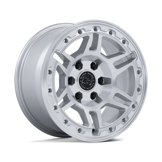 Black Rhino Hard Alloys BR039 VANGUARD 17x8.5 Gloss Silver W/ Machined Face 6x135 25mm
