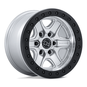 Black Rhino Hard Alloys BR200 ECHO TRAIL LOCK BEADLOCK 18x9 Hyper Silver W/ Machined Face 6x135 12mm