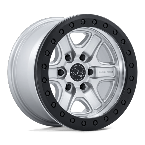 Black Rhino Hard Alloys BR200 ECHO TRAIL LOCK BEADLOCK 18x9 Hyper Silver W/ Machined Face 6x135 12mm