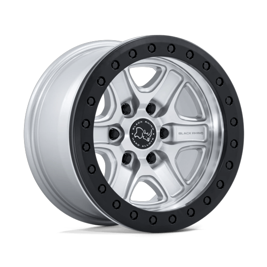 Black Rhino Hard Alloys BR200 ECHO TRAIL LOCK BEADLOCK 18x9 Hyper Silver W/ Machined Face 6x135 12mm