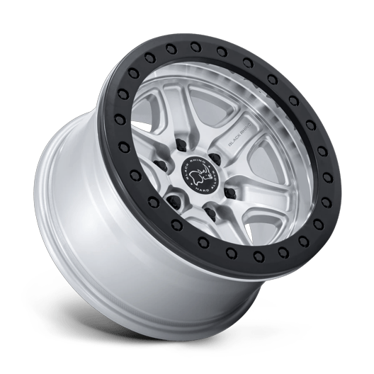 Black Rhino Hard Alloys BR200 ECHO TRAIL LOCK BEADLOCK 17x8.5 Hyper Silver W/ Machined Face 6x135 0mm