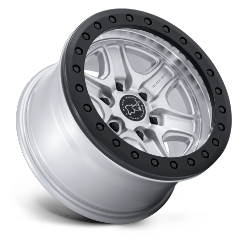 Black Rhino Hard Alloys BR200 ECHO TRAIL LOCK BEADLOCK 18x9 Hyper Silver W/ Machined Face 6x135 12mm