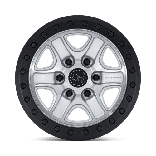 Black Rhino Hard Alloys BR200 ECHO TRAIL LOCK BEADLOCK 17x8.5 Hyper Silver W/ Machined Face 6x135 0mm